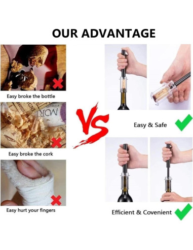 Abridor de Botellas de Vino Hansengter con Cortador y Vierte Vino