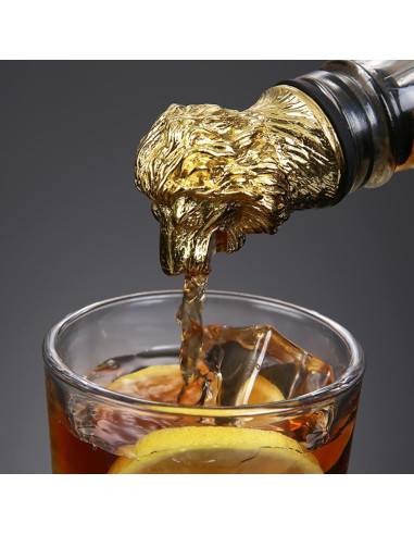 Vertedor de Vino con Cabeza de León - Accesorios de Vino 11cm