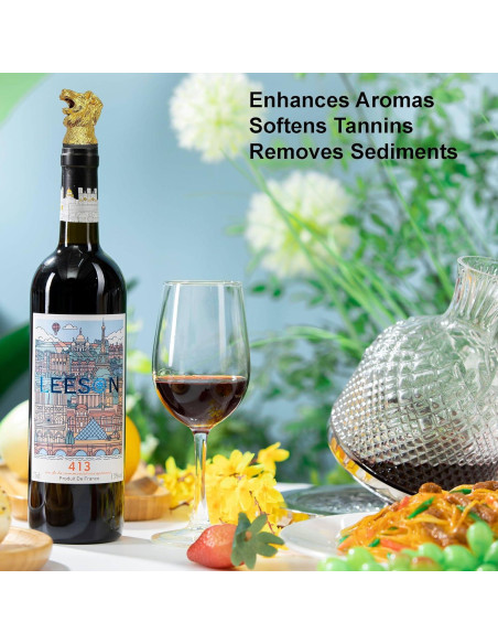 Vertedor de Vino con Cabeza de León - Accesorios de Vino 11cm