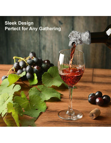 Vertedor de Vino con Cabeza de León - Accesorios de Vino 11cm