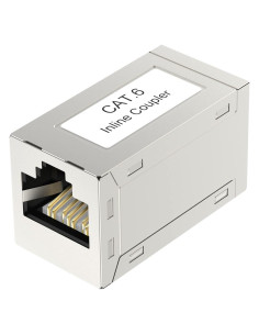 Acoplador Ethernet VCELINK RJ45 Hembra a Hembra CAT6 Plata