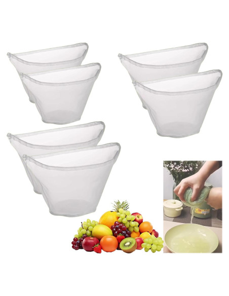 6PCS Bolsa de Nylon Reutilizable para Relleno de Queso MTZK