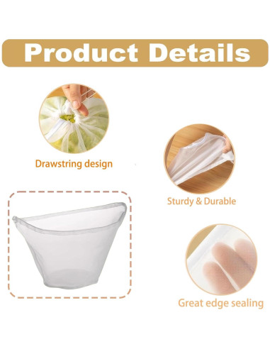 6PCS Bolsa de Nylon Reutilizable para Relleno de Queso MTZK
