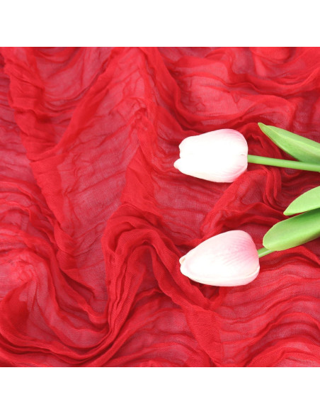 Caminito de Mesa de Gasa Rojo 2 Paquetes 35x120 cm