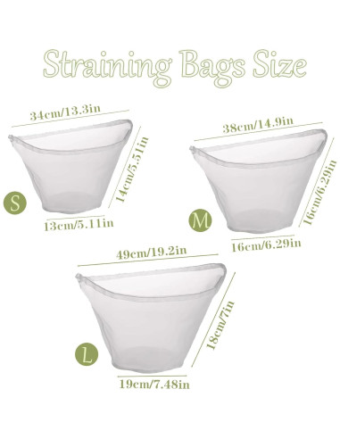 6PCS Bolsa de Nylon Reutilizable para Relleno de Queso MTZK