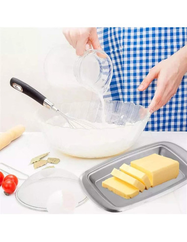 Plato para Mantequilla con Tapa y Espátula AYZA 18.5x12.2cm