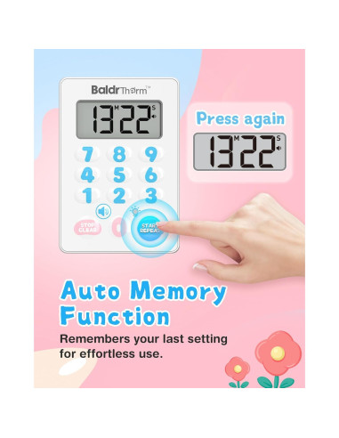 Temporizador Digital BaldrTherm Magnético Impermeable Rosa