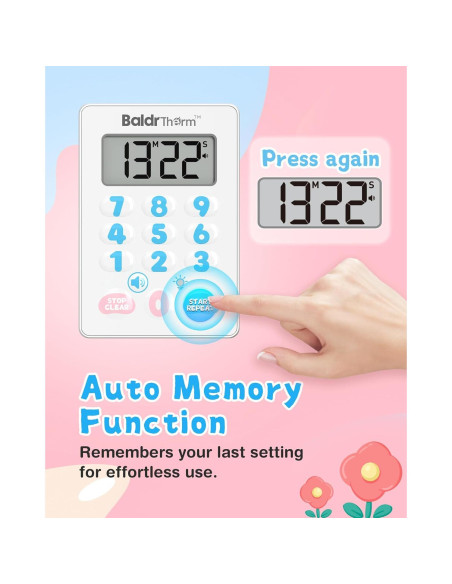 Temporizador Digital BaldrTherm Magnético Impermeable Rosa