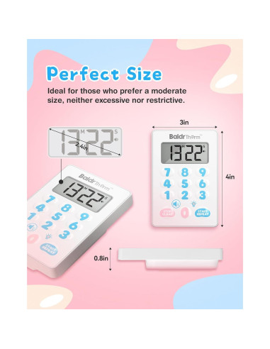Temporizador Digital BaldrTherm Magnético Impermeable Rosa