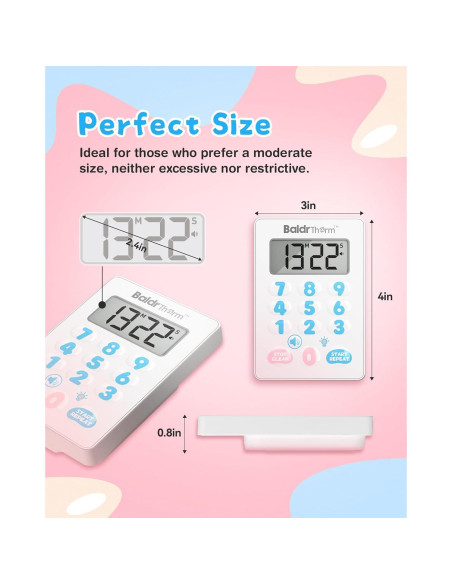 Temporizador Digital BaldrTherm Magnético Impermeable Rosa