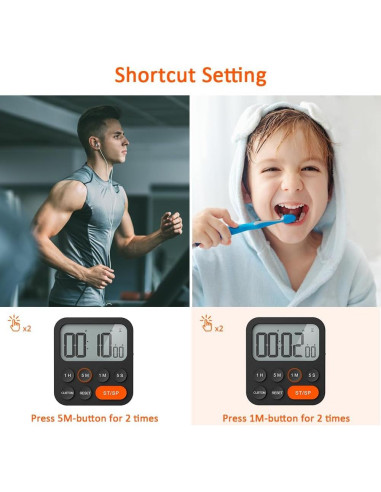 Temporizador Digital LIORQUE con Alarma Fuerte y Pantalla Grande