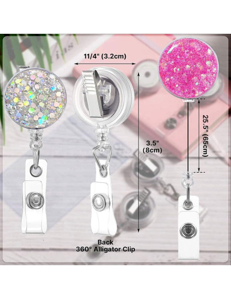 Paquete de 10 Sujetadores de Insignias Retráctiles FadyRaye