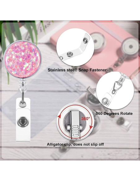 Paquete de 10 Sujetadores de Insignias Retráctiles FadyRaye