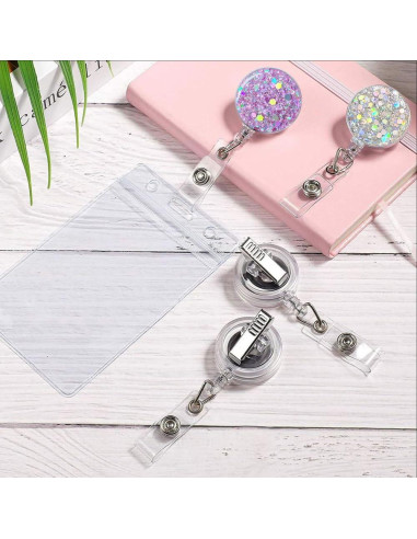 Paquete de 10 Sujetadores de Insignias Retráctiles FadyRaye