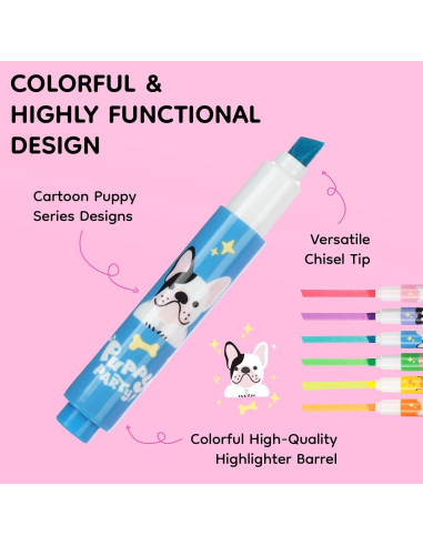 Mini Marcadores Fluorescentes M&G - Paquete de 6 Colores Chisel