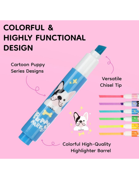 Mini Marcadores Fluorescentes M&G - Paquete de 6 Colores Chisel