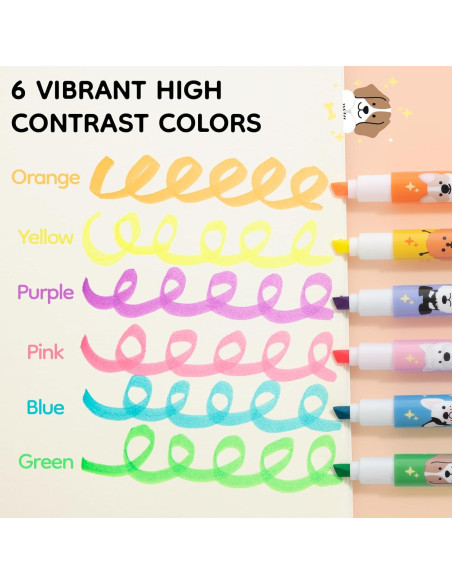 Mini Marcadores Fluorescentes M&G - Paquete de 6 Colores Chisel