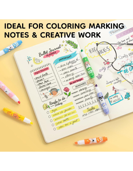 Mini Marcadores Fluorescentes M&G - Paquete de 6 Colores Chisel