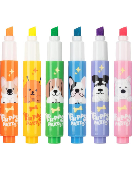 Mini Marcadores Fluorescentes M&G - Paquete de 6 Colores Chisel