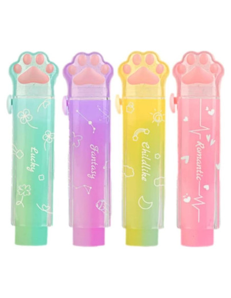 Borradores Retráctiles Kawaii PANDENNER - 4 Piezas Gradiente