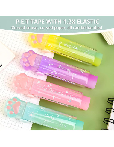 Borradores Retráctiles Kawaii PANDENNER - 4 Piezas Gradiente