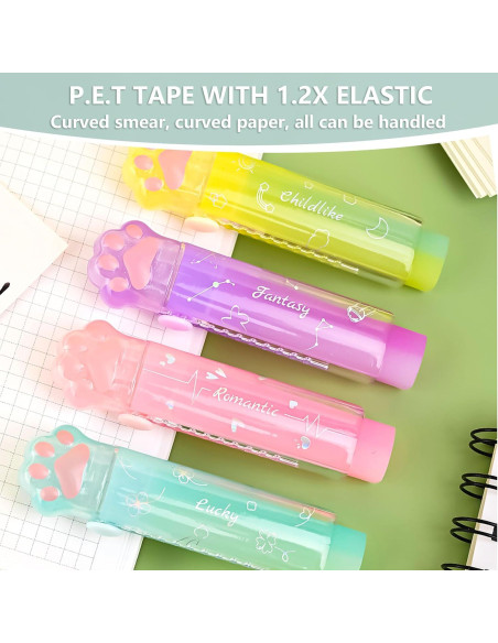 Borradores Retráctiles Kawaii PANDENNER - 4 Piezas Gradiente