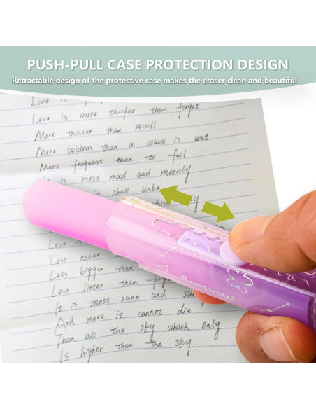 Borradores Retráctiles Kawaii PANDENNER - 4 Piezas Gradiente