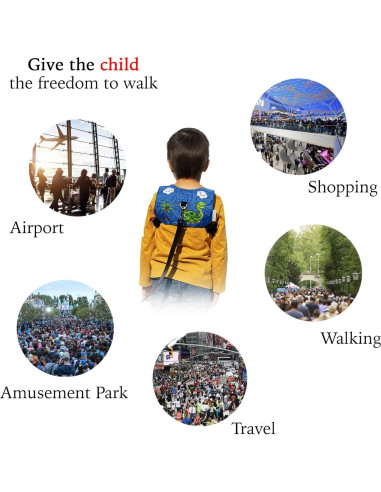 Arnés de Seguridad para Niños HappyVk con Correa Ajustable Azul