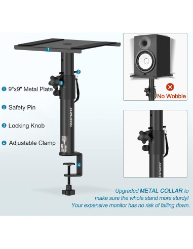 Juego de 2 Soportes de Monitores Vondynote Altura Ajustable 31-46 cm