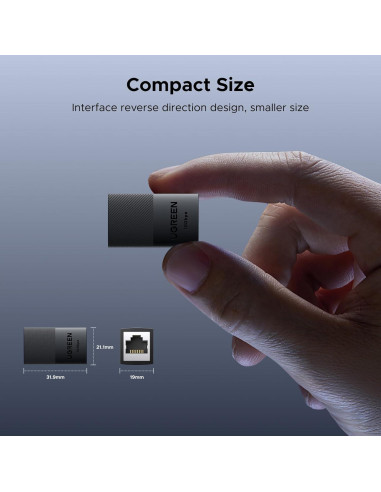 Extensor Ethernet UGREEN 10Gbps Paquete de 2 Acopladores PoE