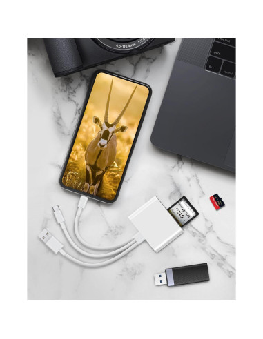 Lector de Tarjetas SD 3 en 1 BKYMPR para iPhone iPad Mac