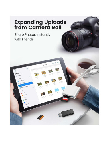 Lector de Tarjetas SD 3 en 1 BKYMPR para iPhone iPad Mac