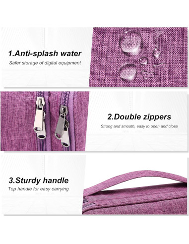 Bolsa Organizadora de Accesorios Electrónicos SellyFelly - Impermeable, 27x20x9 cm