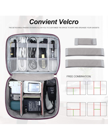 Bolsa Organizadora de Accesorios Electrónicos SellyFelly - Impermeable, 27x20x9 cm