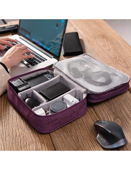 Bolsa Organizadora de Accesorios Electrónicos SellyFelly - Impermeable, 27x20x9 cm