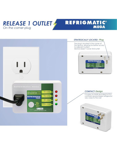 Protector de Voltaje Refrigmatic MEGA 2 en 1 para Refrigeradores 27 Pies