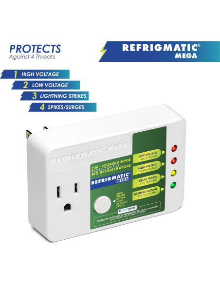 Protector de Voltaje Refrigmatic MEGA 2 en 1 para Refrigeradores 27 Pies