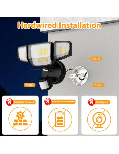 Luz de Seguridad LED 90W Abovizo con Sensor de Movimiento IP65 2