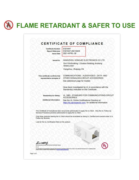 Acoplador Ethernet RJ45 Keystone VCE CAT6 Hembra a Hembra 5-Pack