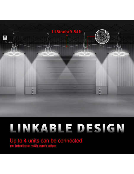 Luz de Garaje con Sensor de Movimiento Hinersound 200W 20000LM
