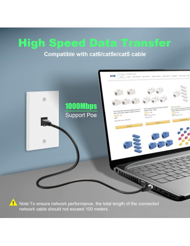 Acoplador Ethernet RJ45 Keystone VCE CAT6 Hembra a Hembra 5-Pack