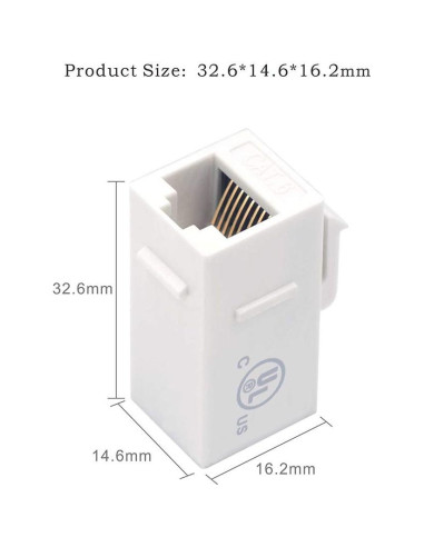 Acoplador Ethernet RJ45 Keystone VCE CAT6 Hembra a Hembra 5-Pack