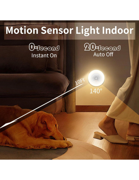 Luz de Sensor de Movimiento POSVIU Mini LED 8 cm Recargable