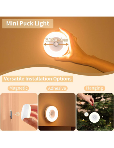Luz de Sensor de Movimiento POSVIU Mini LED 8 cm Recargable