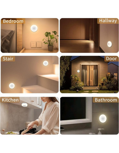 Luz de Sensor de Movimiento POSVIU Mini LED 8 cm Recargable