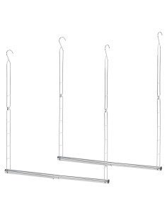 Barra de Armario Colgante Ajustable STORAGE MANIAC 2 Paquete Cromo