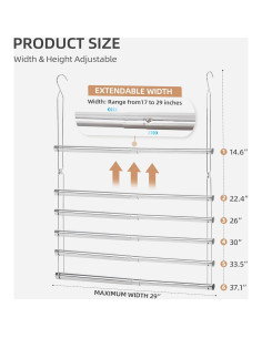 Barra de Armario Colgante Ajustable STORAGE MANIAC 2 Paquete Cromo 2
