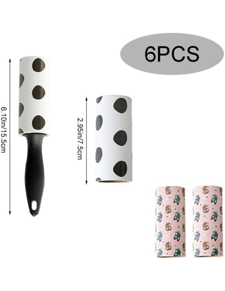 2 Rodillos Adhesivos Mini Portátiles YIKE + 4 Recargas 30 Hojas