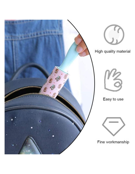 2 Rodillos Adhesivos Mini Portátiles YIKE + 4 Recargas 30 Hojas