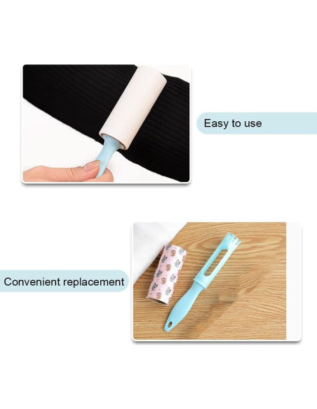 2 Rodillos Adhesivos Mini Portátiles YIKE + 4 Recargas 30 Hojas